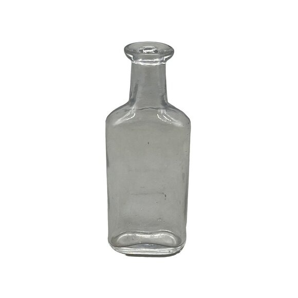 vintage Glass Bottle Clear Rectangle Shaped Apothecary Medicine Container READ - Picture 1 of 6